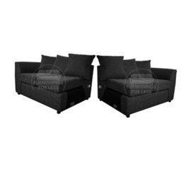Furnishings For Less UK Paris Charcoal Boucle Fabric Long 4 Seater Sofa - Scatter - thumbnail 3