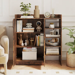 Gainoom Brown Shoe Cabinet Shoe Storage Organizer W/ 4 Open Shelves - thumbnail 7