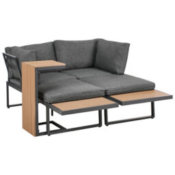 Wyld And Coco Modular Garden Corner Sofa Set Grey Cushions 4-Seater L238 X D168 X H76Cm - thumbnail 8
