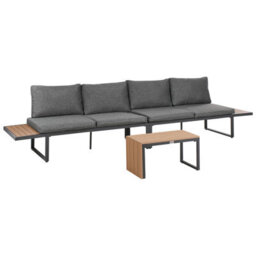 Wyld And Coco Modular Garden Corner Sofa Set Grey Cushions 4-Seater L238 X D168 X H76Cm - thumbnail 7