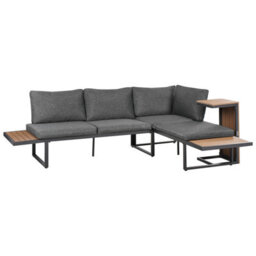 Wyld And Coco Modular Garden Corner Sofa Set Grey Cushions 4-Seater L238 X D168 X H76Cm - thumbnail 5