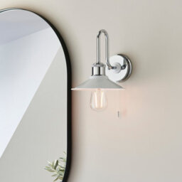 Luminosa Lighting Luminosa Fiumicino Bathroom Metal Wall Lamp, Chrome Plate, Gloss White, Ip44 - thumbnail 3