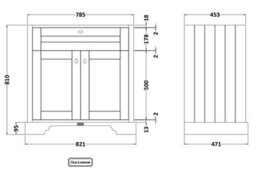 Old London Floor Standing 2 Door Basin Unit 800mm-Timeless Sand - thumbnail 2