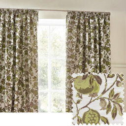 Wylder Pomegranate Jacquard Floral Room Darkening Pencil Pleat Curtain Pair Green (W)117Cm X (D)137Cm - thumbnail 6