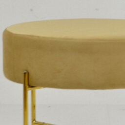 Lakeland Furniture Avon Camel Cream Velvet Gold Leg Foot Stool - thumbnail 6