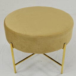 Lakeland Furniture Avon Camel Cream Velvet Gold Leg Foot Stool - thumbnail 4