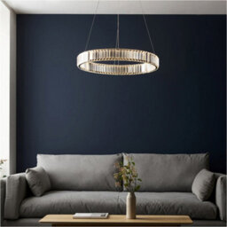 Loops Hanging Ceiling Pendant Light - Chrome Plate & Clear Crystal - 36W Led (Smd 2835) Warm White - thumbnail 4