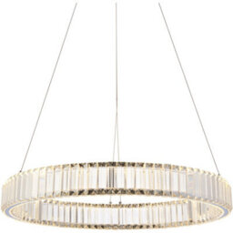Loops Hanging Ceiling Pendant Light - Chrome Plate & Clear Crystal - 36W Led (Smd 2835) Warm White
