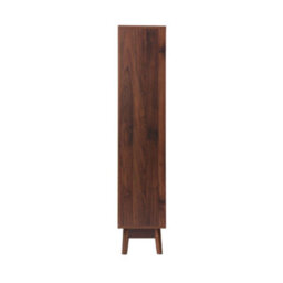 Sweeek - Wood 3-Door Shoe Cabinet Scandinavian Walnut Storage Capacity For 18 Pairs Of Shoes 75X25X131 Cm - Linear   Sweeek - thumbnail 2