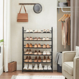 LEDREM Shoe Rack, 3-Tier Stackable Shoe Storage Shelf, Metal Shoe Organiser With Adjustable Flat Or Angled Shelves,black - thumbnail 4