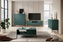 Arte Stylish Nova Tv Cabinet H560mm W1540mm D390mm In Green - Bold Entertainment Storage Solution - thumbnail 5