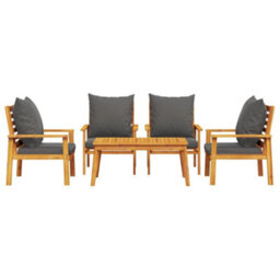 Berkfield 5 Piece Garden Lounge Set With Cushions Solid Wood Acacia - thumbnail 3