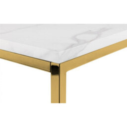 Ashfield White Marble Top Lamp Table With Gold Framing - thumbnail 4