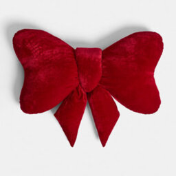 Ohs Velvet Bow Shaped Novelty Decorative Scatter Cushion Plush Pillow - thumbnail 3