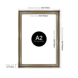 A2 Gunmetal  Ornate Picture Frame (59.4 X 42Cm) Poster, Photo, Artwork, Gallery Wall Or Print - thumbnail 2