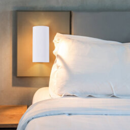 Harper Living Ceramic Full Cylinder Wall Light, Up And Down White Paintable 2 Lights Gu10 Sockets (No Bulbs) - thumbnail 4
