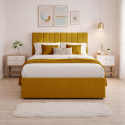 "3Ft Luxury Mink Plush Divan Single Bed Frame With Mattress, 20"" Vertical Line Headboard, Bed With 2 Storage Drawers" - thumbnail 2