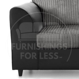 Furnishings For Less UK Luxor Jumbo Cord Black And Grey Fabric Armchair - thumbnail 3