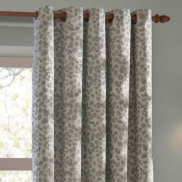 Wylder Grace Leaf Floral Jacquard Room Darkening Eyelet Curtain Pair, Mist Grey, (W) 229Cm X (D) 229Cm - thumbnail 3