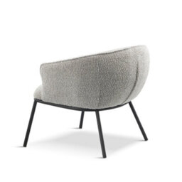 Grayson Collection, Grey Bouclé Lounge Chair And Matching Ottoman,  Foot Rest/ Stool - thumbnail 3