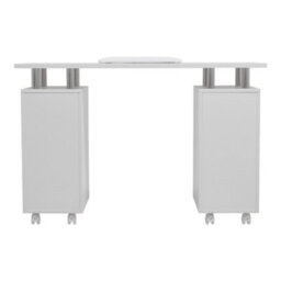 Darphe White Mobile Manicure Table Salon Beauty Station With 8 Drawers And Padded Wrist Rest, 119.5 W X 45 D X 78.5 H (Cm) - thumbnail 5