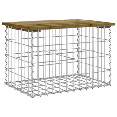 Berkfield Rustic Garden Bench Gabion Design 63X44X42 Cm Impregnated Wood Pine - image 1