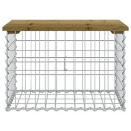 Berkfield Rustic Garden Bench Gabion Design 63X44X42 Cm Impregnated Wood Pine - thumbnail 3