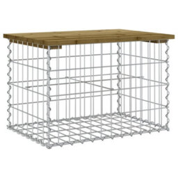 Berkfield Rustic Garden Bench Gabion Design 63X44X42 Cm Impregnated Wood Pine - thumbnail 1
