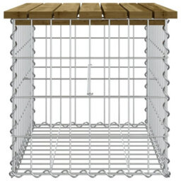 Berkfield Rustic Garden Bench Gabion Design 63X44X42 Cm Impregnated Wood Pine - thumbnail 4