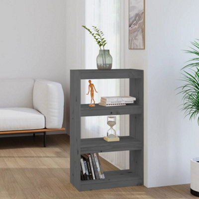 Berkfield Book Cabinet/room Divider Grey 60X30X103.5 Cm Solid Wood Pine - image 1