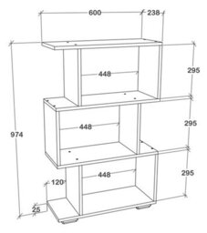 Vcm Room Divider Stand Shelf Books Palusa M - thumbnail 4