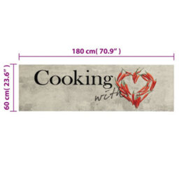 Berkfield Kitchen Rug Washable Peper Cooking 60X180 Cm Velvet - thumbnail 5