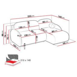Galeria Corner Sofa Bed With Storage Universal Light Grey - thumbnail 6