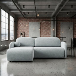 Galeria Corner Sofa Bed With Storage Universal Light Grey - thumbnail 2