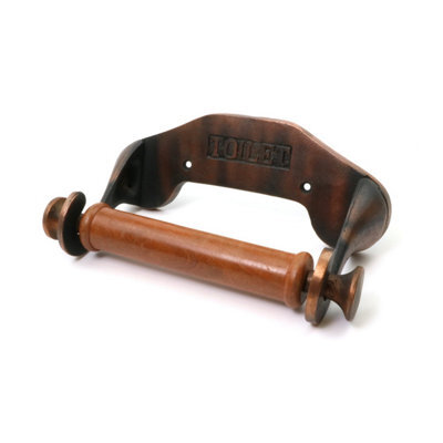 Oakcrafts - Antique Cast Iron Victorian Style Toilet Roll Holder - Copper Finish - image 1