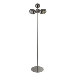 Lighting Collection Dalian Chrome & Smoke Glass Shades 3 Light Floor Lamp - thumbnail 2