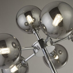 Lighting Collection Dalian Chrome & Smoke Glass Shades 3 Light Floor Lamp - thumbnail 3