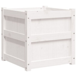 Berkfield Rustic Garden Planters 2 Pcs White Solid Wood Pine - thumbnail 8