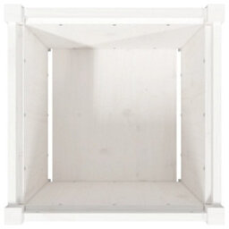 Berkfield Rustic Garden Planters 2 Pcs White Solid Wood Pine - thumbnail 9