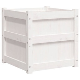 Berkfield Rustic Garden Planters 2 Pcs White Solid Wood Pine - thumbnail 5