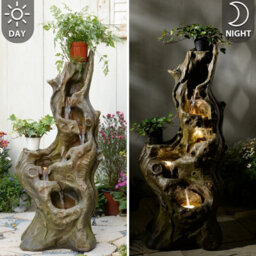 Bumilgar Stunning 5-Tier Outdoor Waterfall Fountain With Led Lights For Garden Patio Porch - thumbnail 4