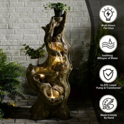 Bumilgar Stunning 5-Tier Outdoor Waterfall Fountain With Led Lights For Garden Patio Porch - thumbnail 6