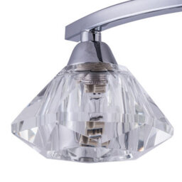Harper Living 6 Light Spiral Semi-Flush Ceiling Light, Clear Glass Shades, Polished Chrome Finish - thumbnail 7