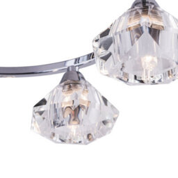 Harper Living 6 Light Spiral Semi-Flush Ceiling Light, Clear Glass Shades, Polished Chrome Finish - thumbnail 6