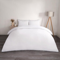 OHS Luxury Duvet Cover Set Piped Edge Soft Quilt Pillowcase Bedding, Double - thumbnail 2