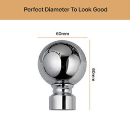 Moonlight Bedding Extendable Metal Curtain Pole With Ball Finials - Adjustable Plain Curtain Rod (Chrome, 48 - 84 Inch) - thumbnail 5