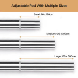 Moonlight Bedding Extendable Metal Curtain Pole With Ball Finials - Adjustable Plain Curtain Rod (Chrome, 48 - 84 Inch) - thumbnail 3