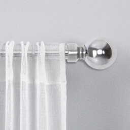 Moonlight Bedding Extendable Metal Curtain Pole With Ball Finials - Adjustable Plain Curtain Rod (Chrome, 48 - 84 Inch) - thumbnail 8