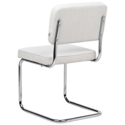 Beliani Set Of 2 Dining Chairs Irwin Corduroy Off-White - thumbnail 5