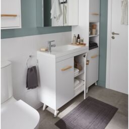 GoodHome Ladoga Matt White Vanity Unit & Basin Set - Includes Towan Basin (W)800mm (H)810mm - thumbnail 9